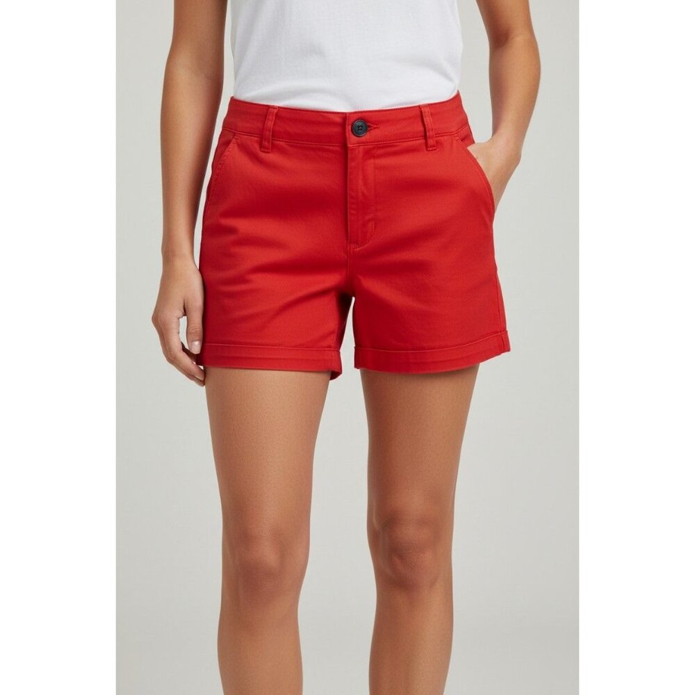 Náutica Womens Red Cotton Blend Shorts Size 8